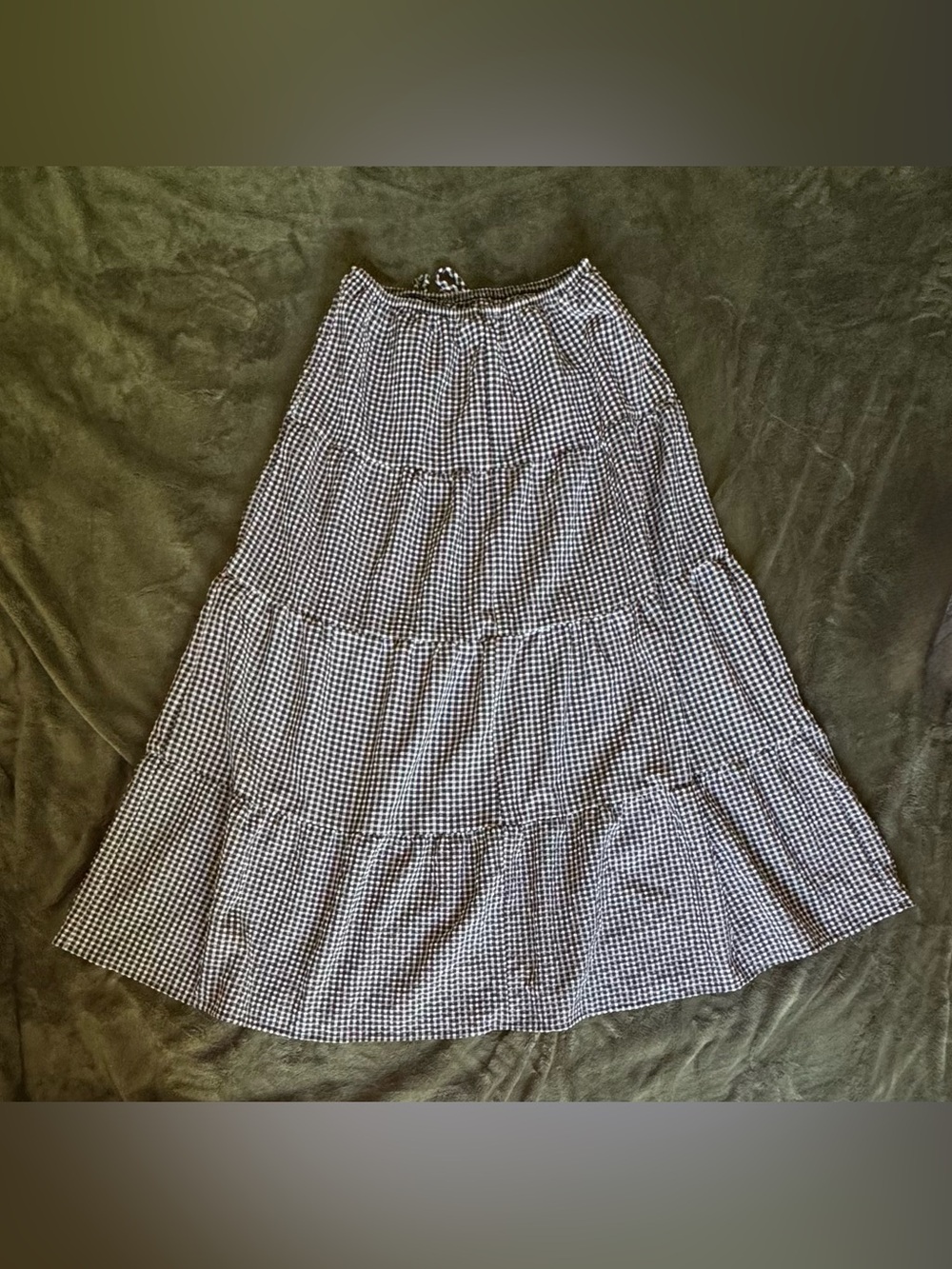 Sienna Sky Black & White Gingham Tiered Maxi Skirt - Picture 2 of 5